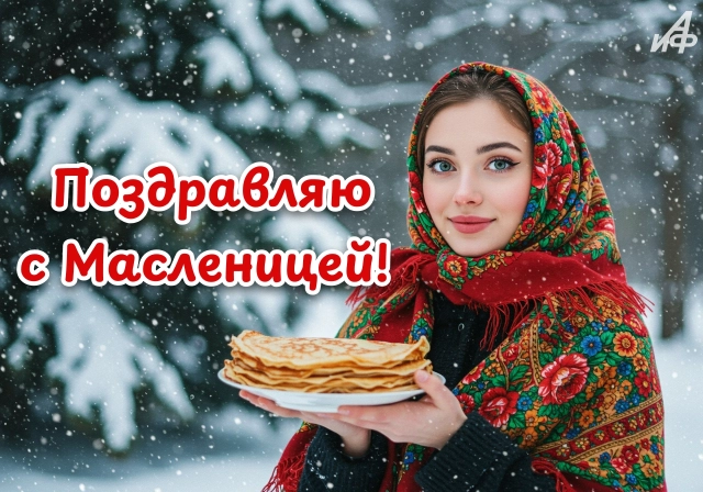 масленица открытка блины