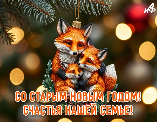 старый новый год открытка для семьи