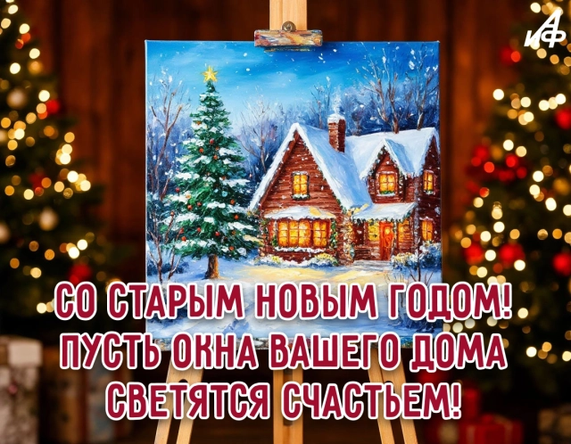 старый новый год открытка счастье друзья