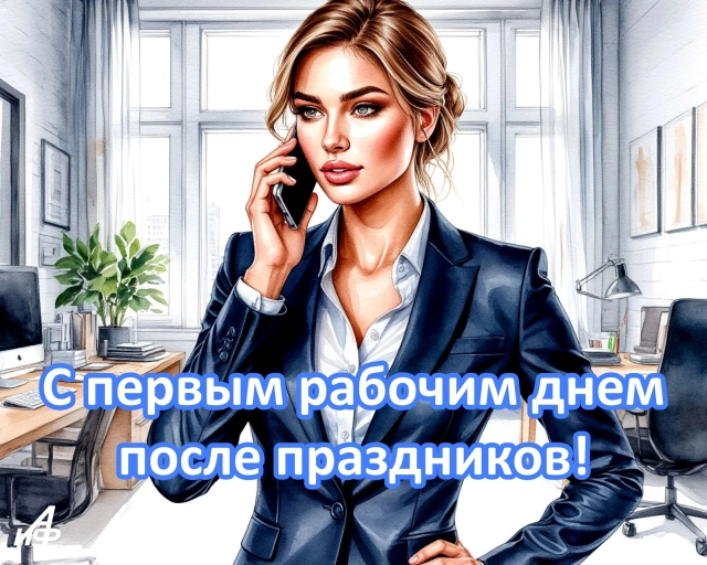 с первым рабочим днем открытки