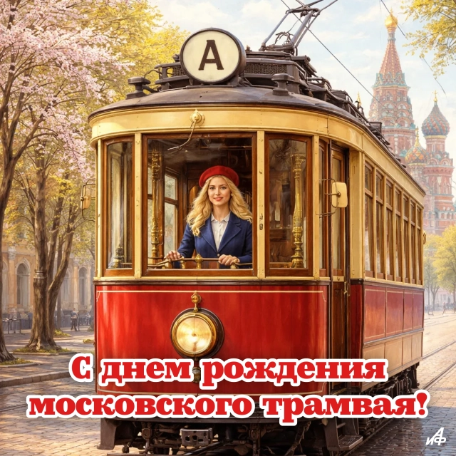 6 апреля день московского трамвая открытка