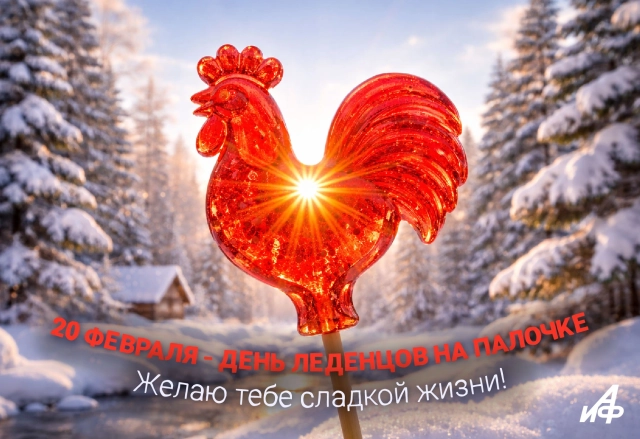 20 февраля день леденцов на палочке открытка