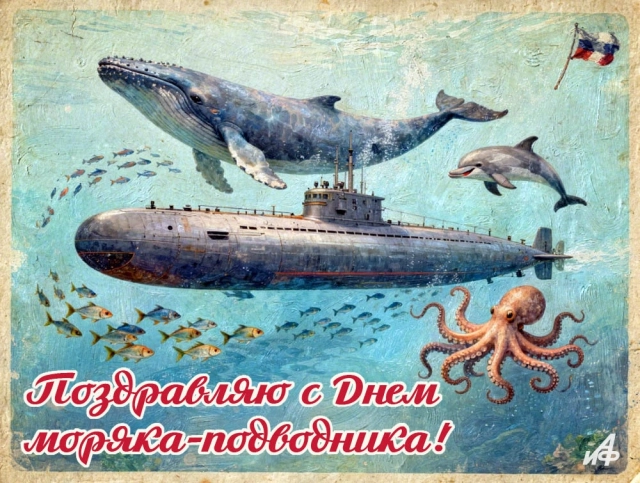 с днем подводника в России открытка