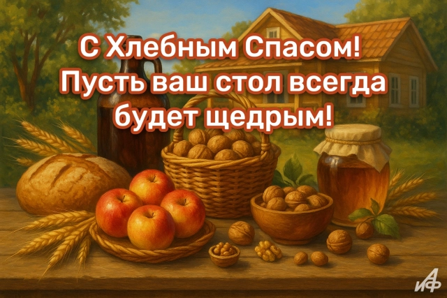 30+ красивых открыток к Ореховому и Хлебному Спасу на 29 августа
