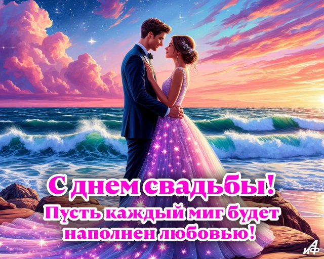 романтическая открытка свадьба любовь океан скачать
