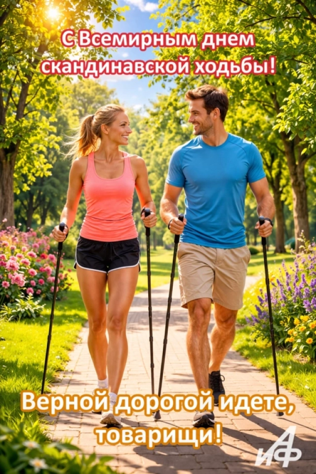открытка день скандинавской ходьбы красивая картинка