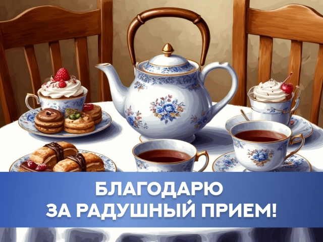 открытка благодарю за радушный прием