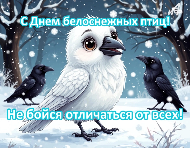 14 января день белоснежных птиц открытка