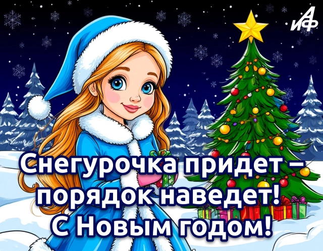 снегурочка открытка с приколами новый год