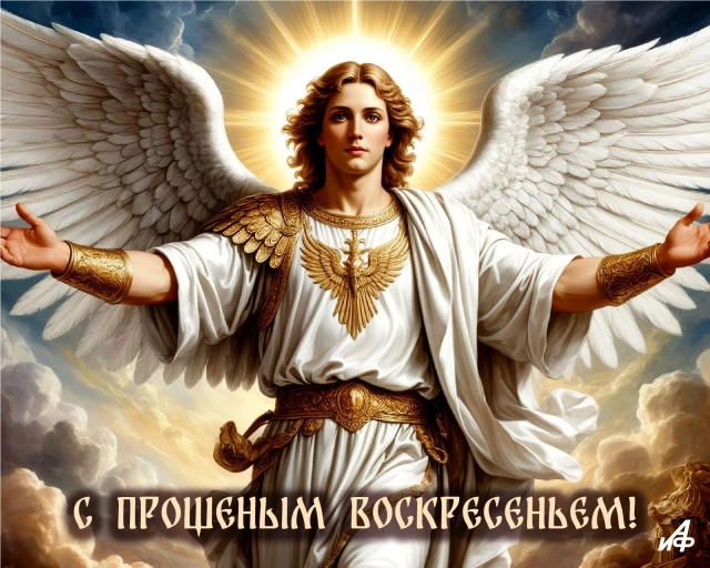 открытка с прощеным воскресеньем ангел