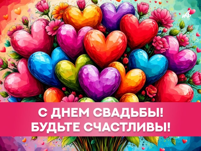 с днем свадьбы пожелание счастья открытка