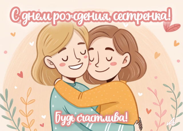 открытка день рождения для сестры