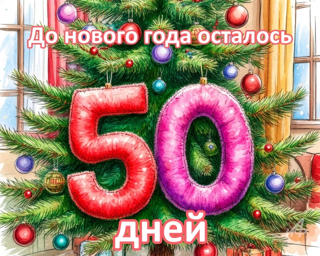 50 дней до нового года открытка