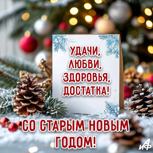 старый новый год открытка удачи и достатка
