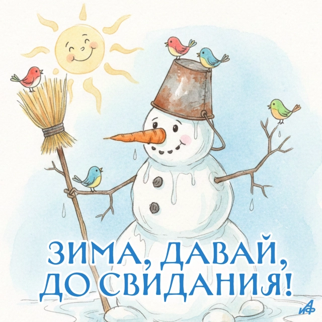 последний день зимы открытка