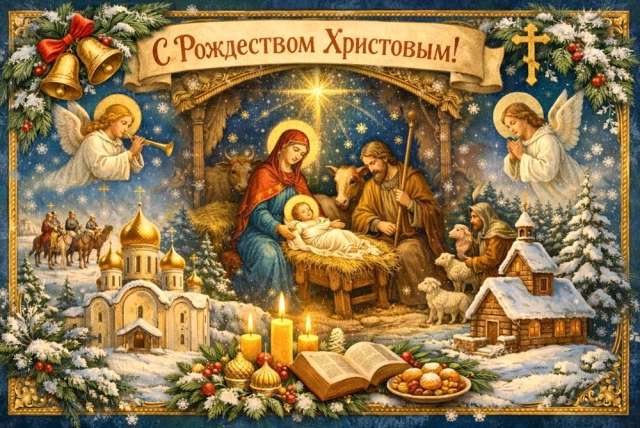 Рождество Христово октрытка