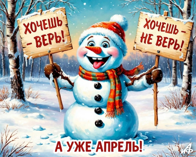 верь не верь уже апрель открытка