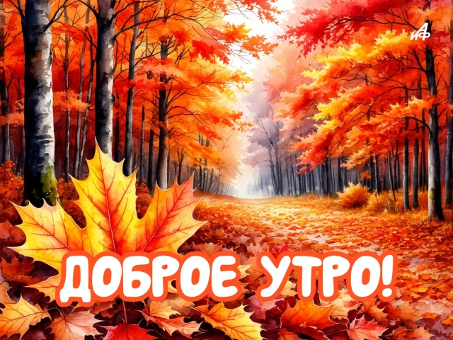 скачать открытку доброе утро осень бесплатно