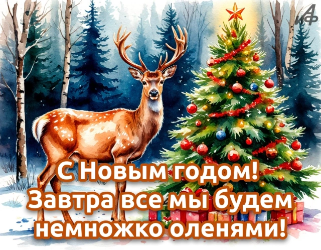 открытка с новым годом юмор