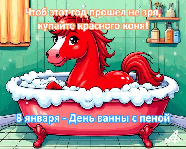 8 января день ванны с пеной открытка