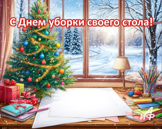 12 января день уборки своего стола открытка