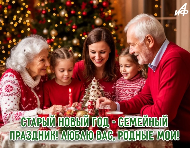 старый новый год открытка семья