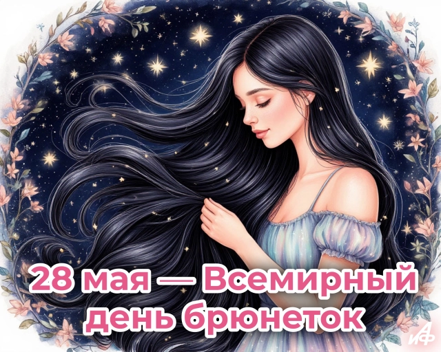 28 мая день брюнеток открытка