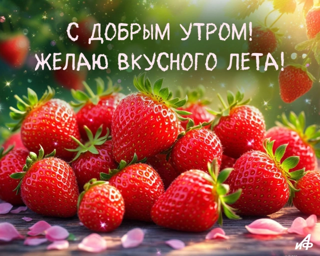 открытка с добрым утром клубника