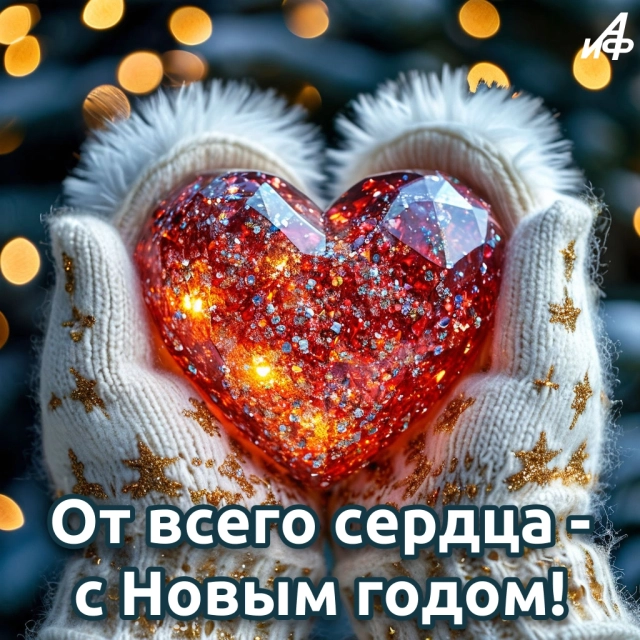 новый год открытка сердце
