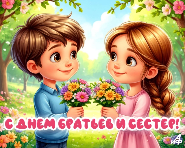 день брата и сестры 10 апреля открытка