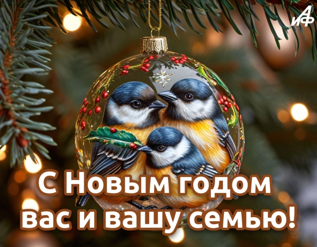 открытка семье с новым годом