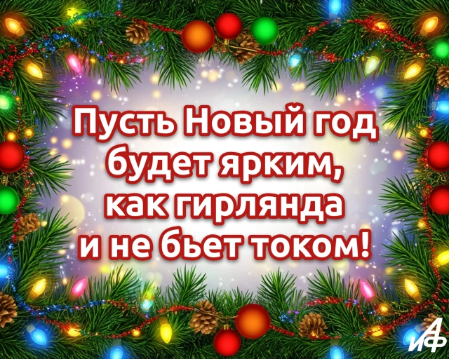 с новым годом гирлянда открытки