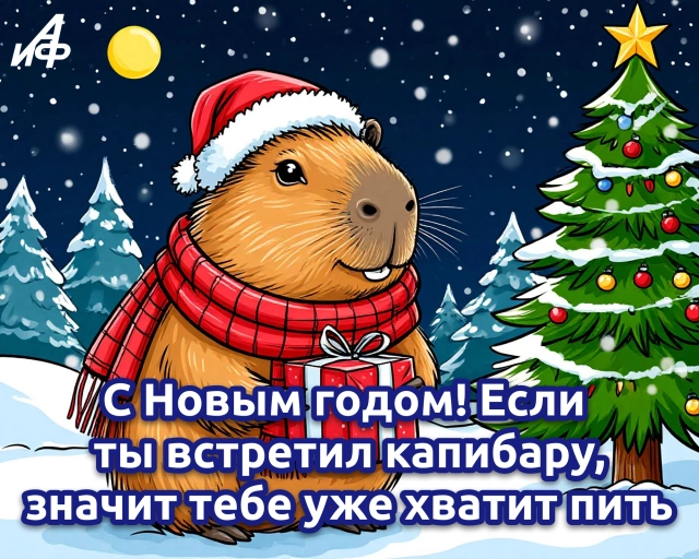 с новым годом прикольная открытка