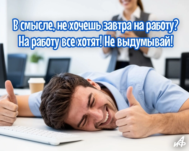 открытка понедельник на работу все хотят юмор