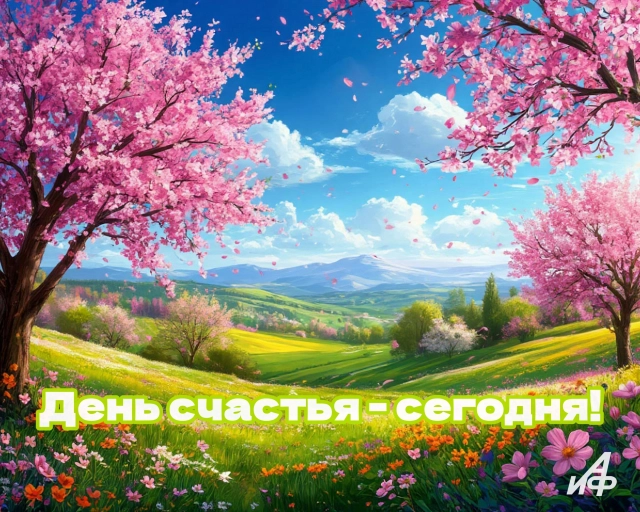 20 марта день счастья открытка