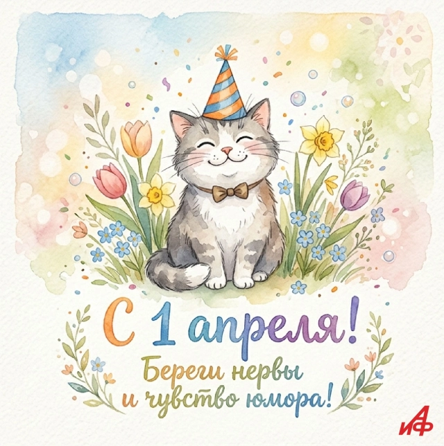 прикольные картинки с 1 апреля с котиком