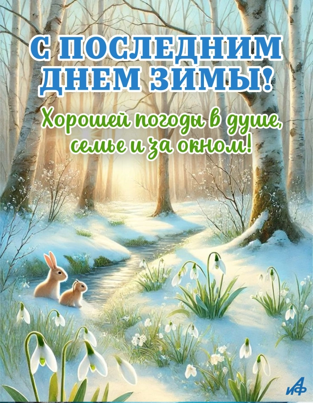 открытка конец зимы