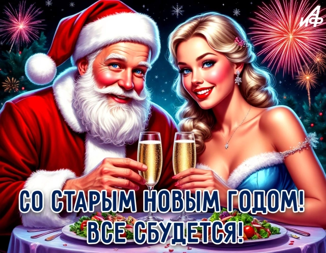 старый новый год открытка все сбудется