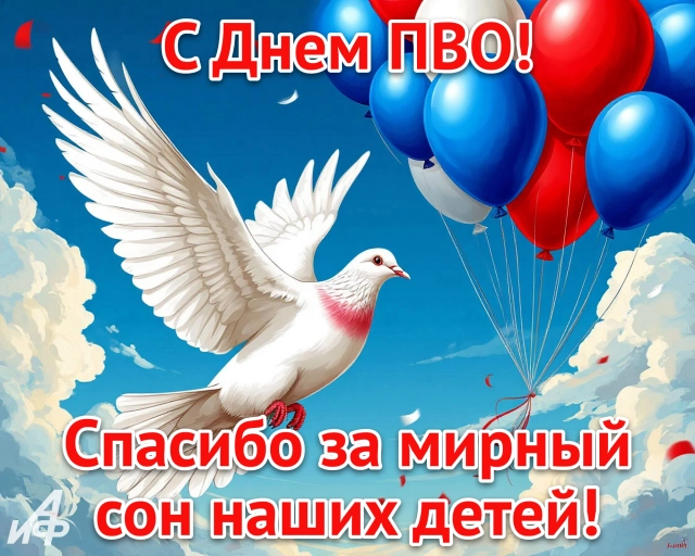 поздравительная открытка День ПВО для военного