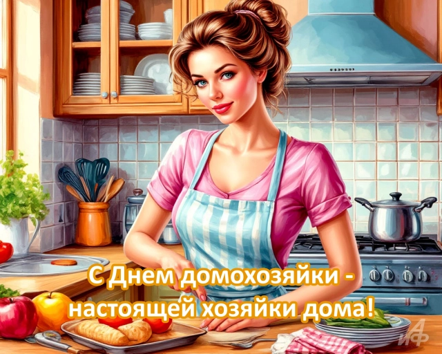 открытка домохозяйка