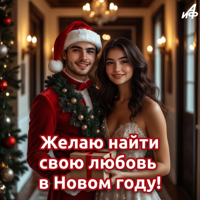 новый год открытка с сердцем