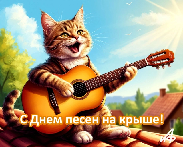 день пения на крыше открытка