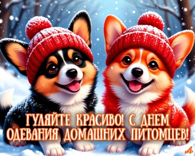 14 января день одевания питомцев открытка