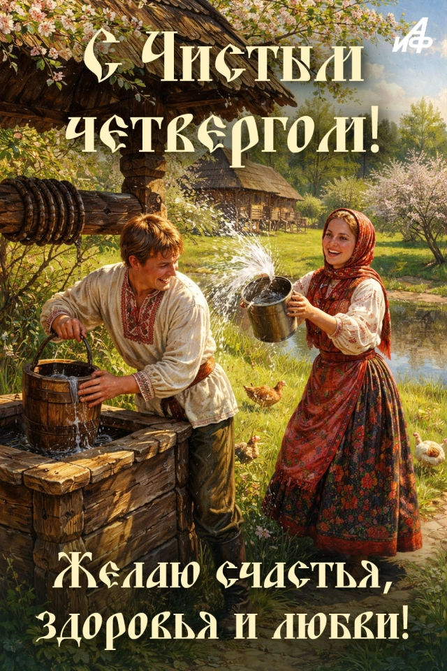 красивая открытка Чистый четверг с пожеланиями скачать