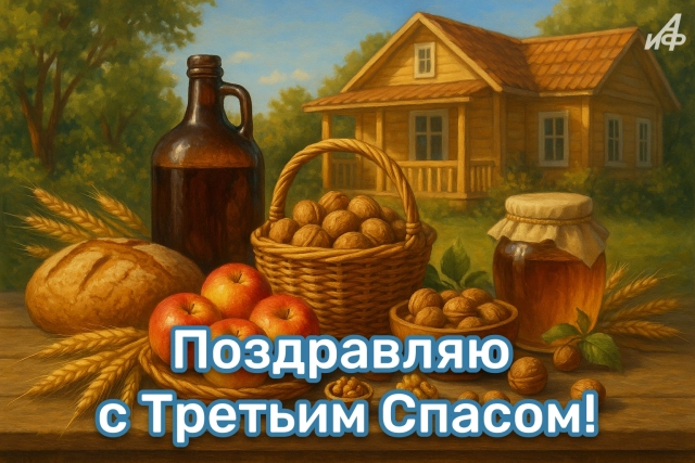 30+ красивых открыток к Ореховому и Хлебному Спасу на 29 августа