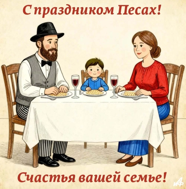 открытка Песах еврейская Пасха с пожеланиями
