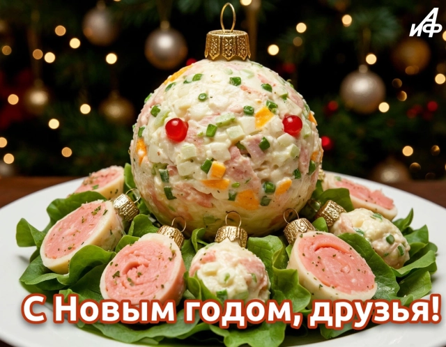 открытка с новым годом друзья