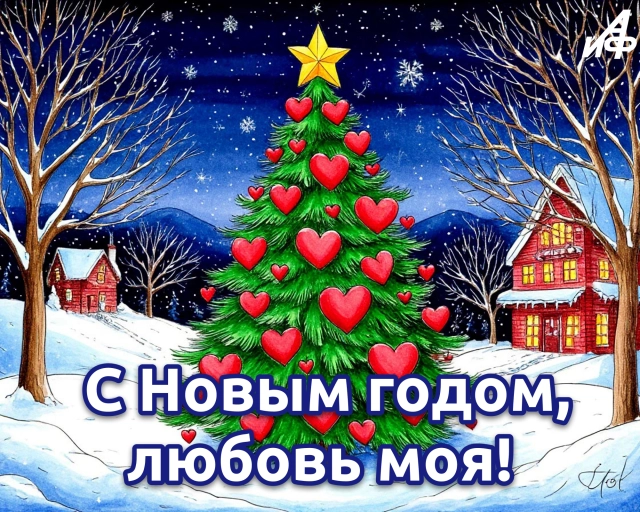 открытки любовь новый год