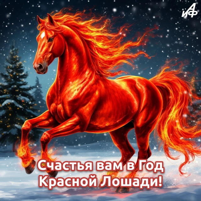 открытки&nbsp;год красной огненной лошади