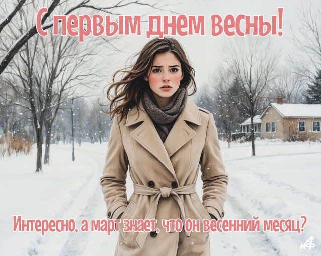 1 день весны открытка